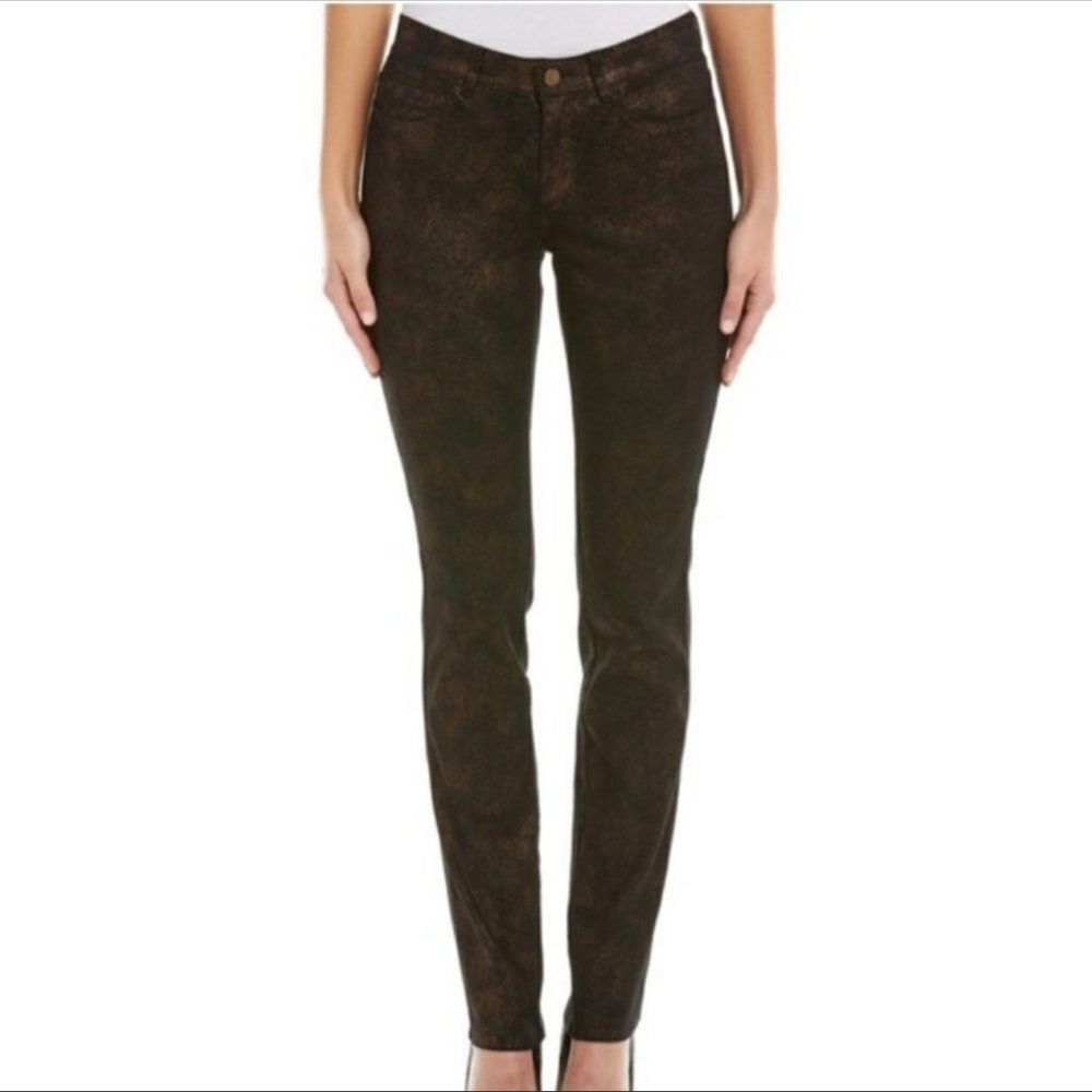 Lafayette 148 New York | Black Skinny Jeans with Gold Sparkle Details
